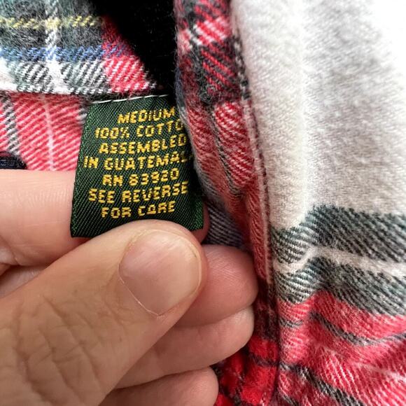 Hazel Creek Red Plaid Long Sleeve Button Down Flannel Shirt Size M - Picture 5 of 7